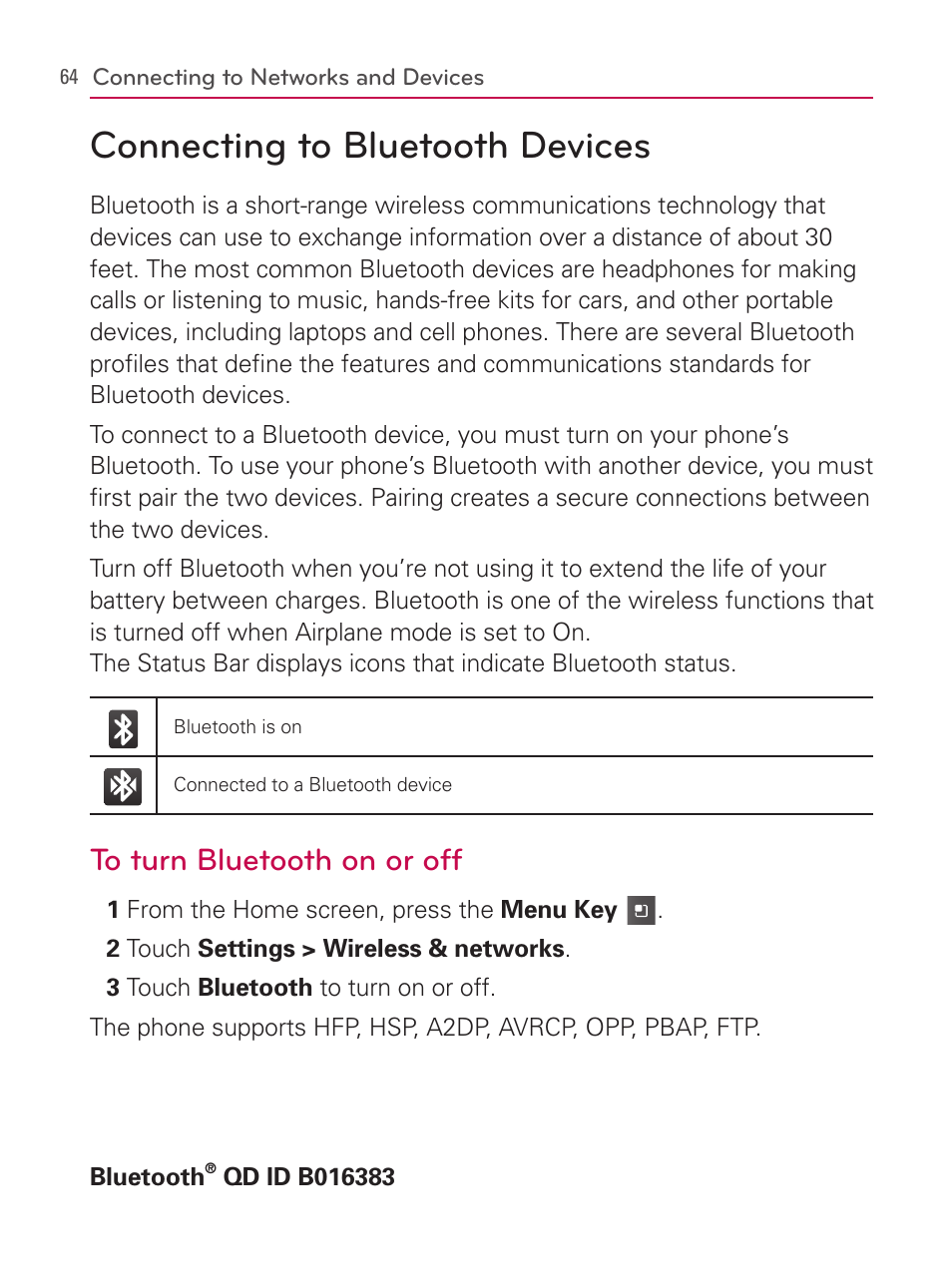 Connecting to bluetooth devices | LG AS740 User Manual | Page 65 / 308