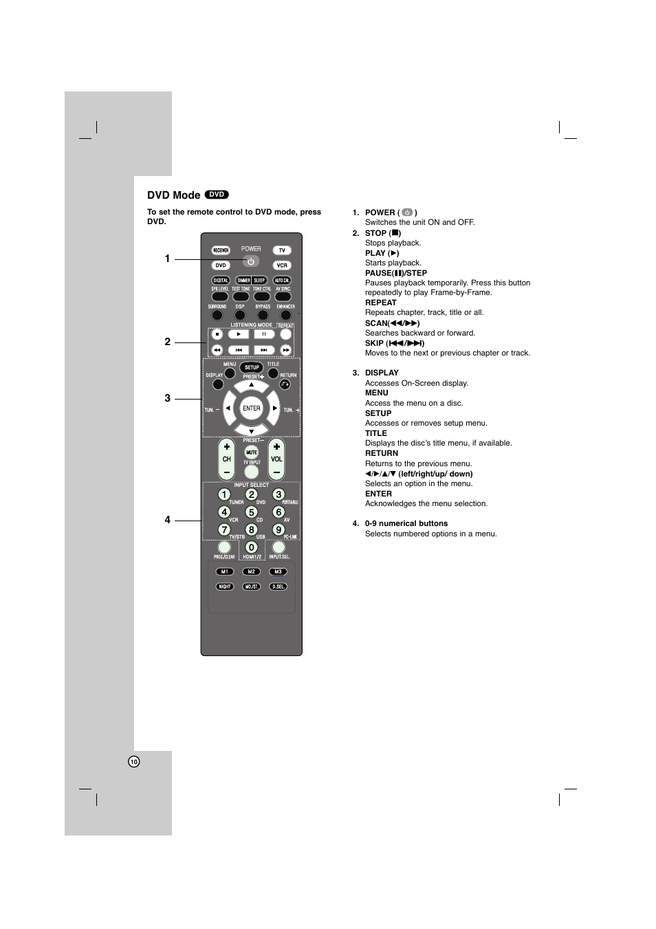 Dvd mode | LG AR702TS User Manual | Page 10 / 44