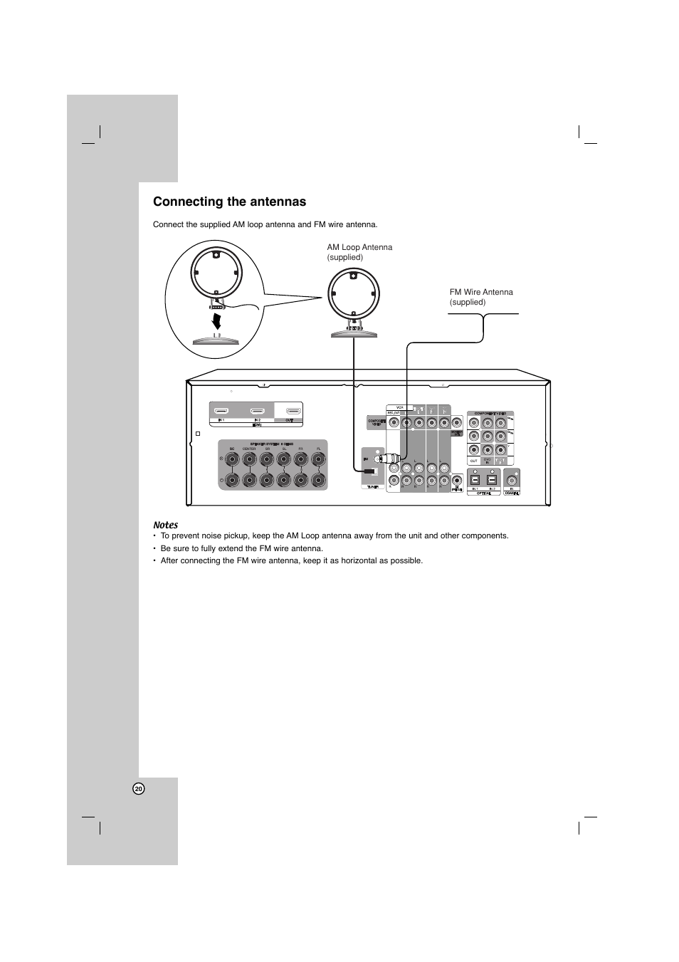 Connecting the antennas | LG AR702TS User Manual | Page 20 / 44