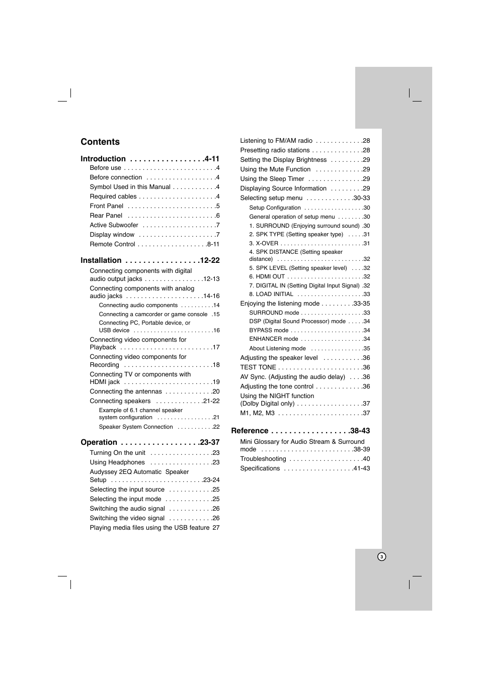 LG AR702TS User Manual | Page 3 / 44