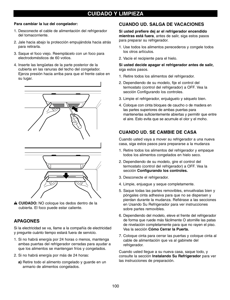 Cuidado y limpieza | LG LFX21970 User Manual | Page 100 / 109