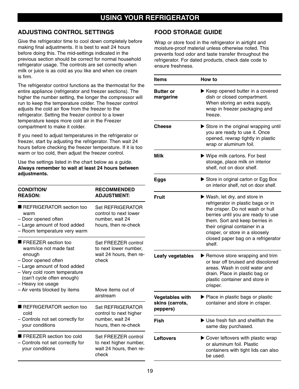 Using your refrigerator | LG LFX21970 User Manual | Page 19 / 109