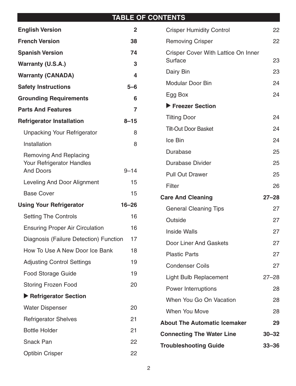 LG LFX21970 User Manual | Page 2 / 109