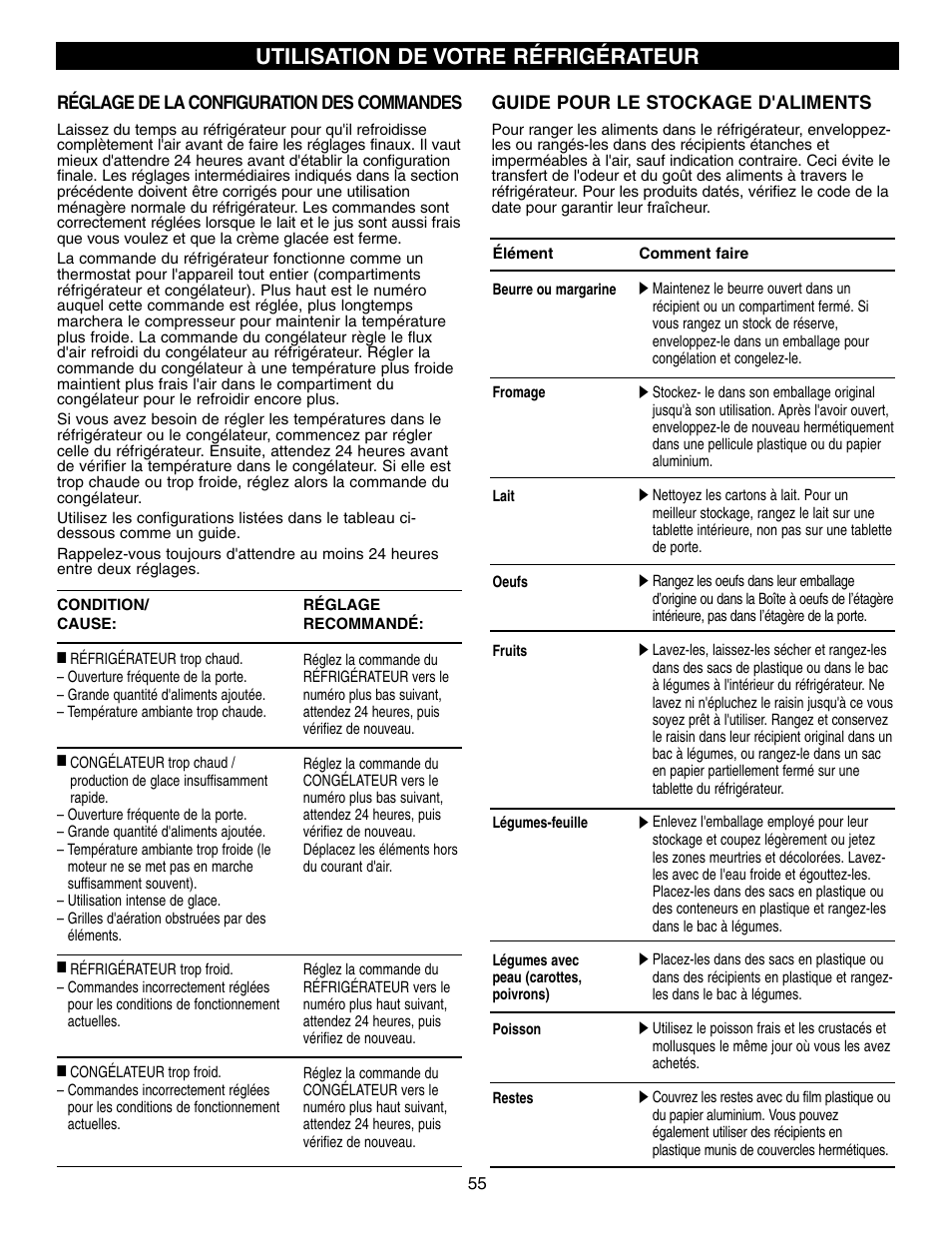 Utilisation de votre réfrigérateur | LG LFX21970 User Manual | Page 55 / 109