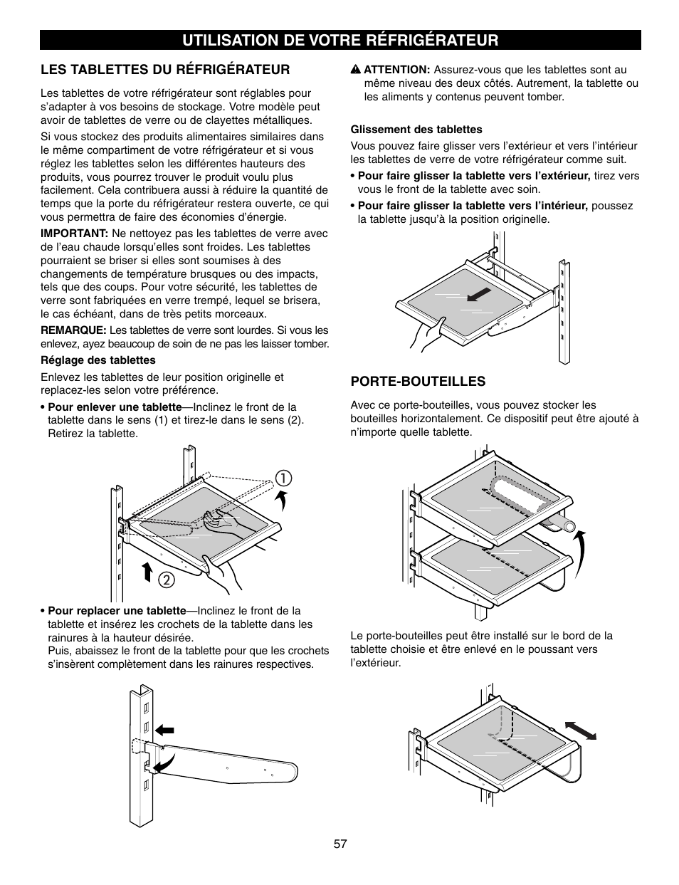 Utilisation de votre réfrigérateur | LG LFX21970 User Manual | Page 57 / 109