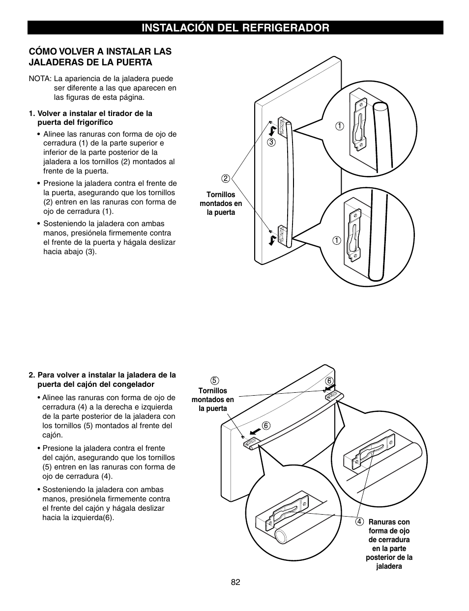 Instalación del refrigerador | LG LFX21970 User Manual | Page 82 / 109