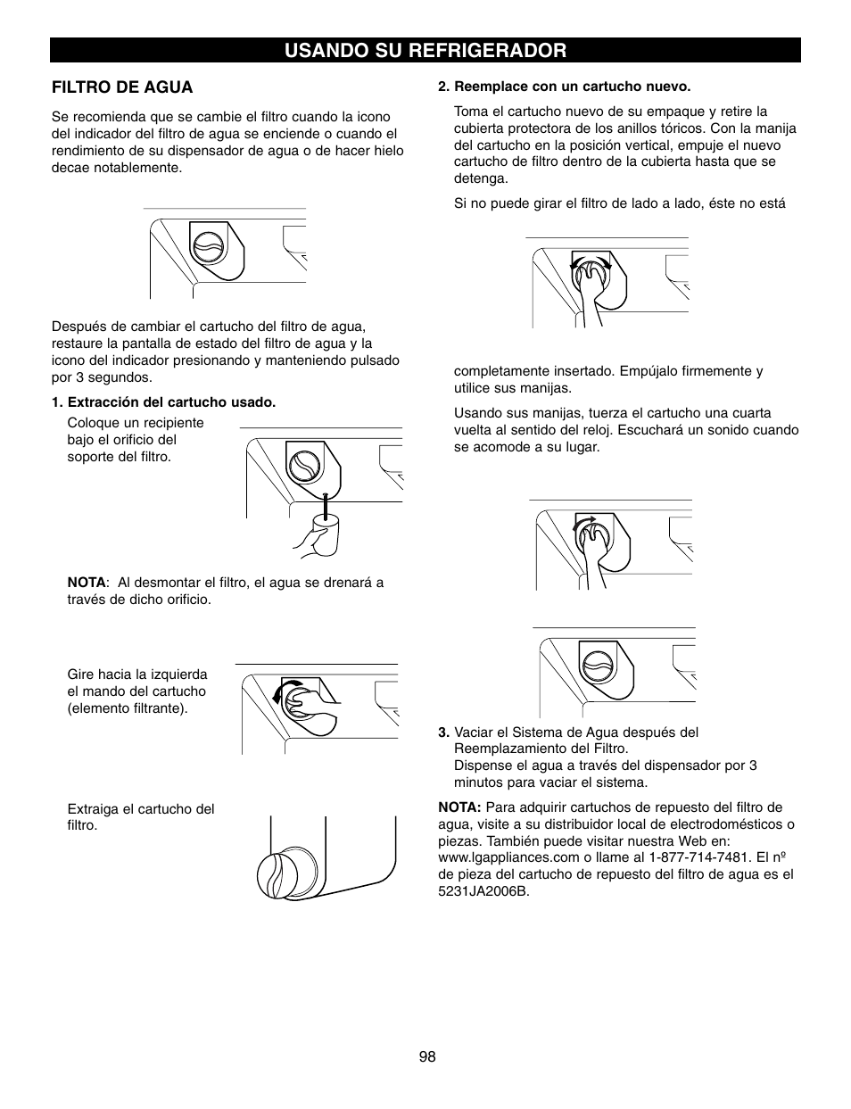 Usando su refrigerador | LG LFX21970 User Manual | Page 98 / 109