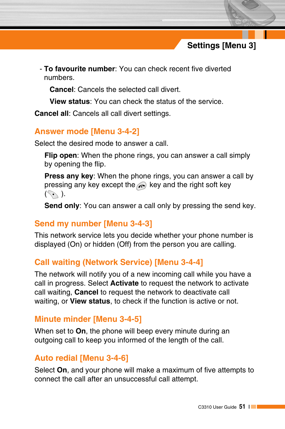 LG C3310 User Manual | Page 50 / 89