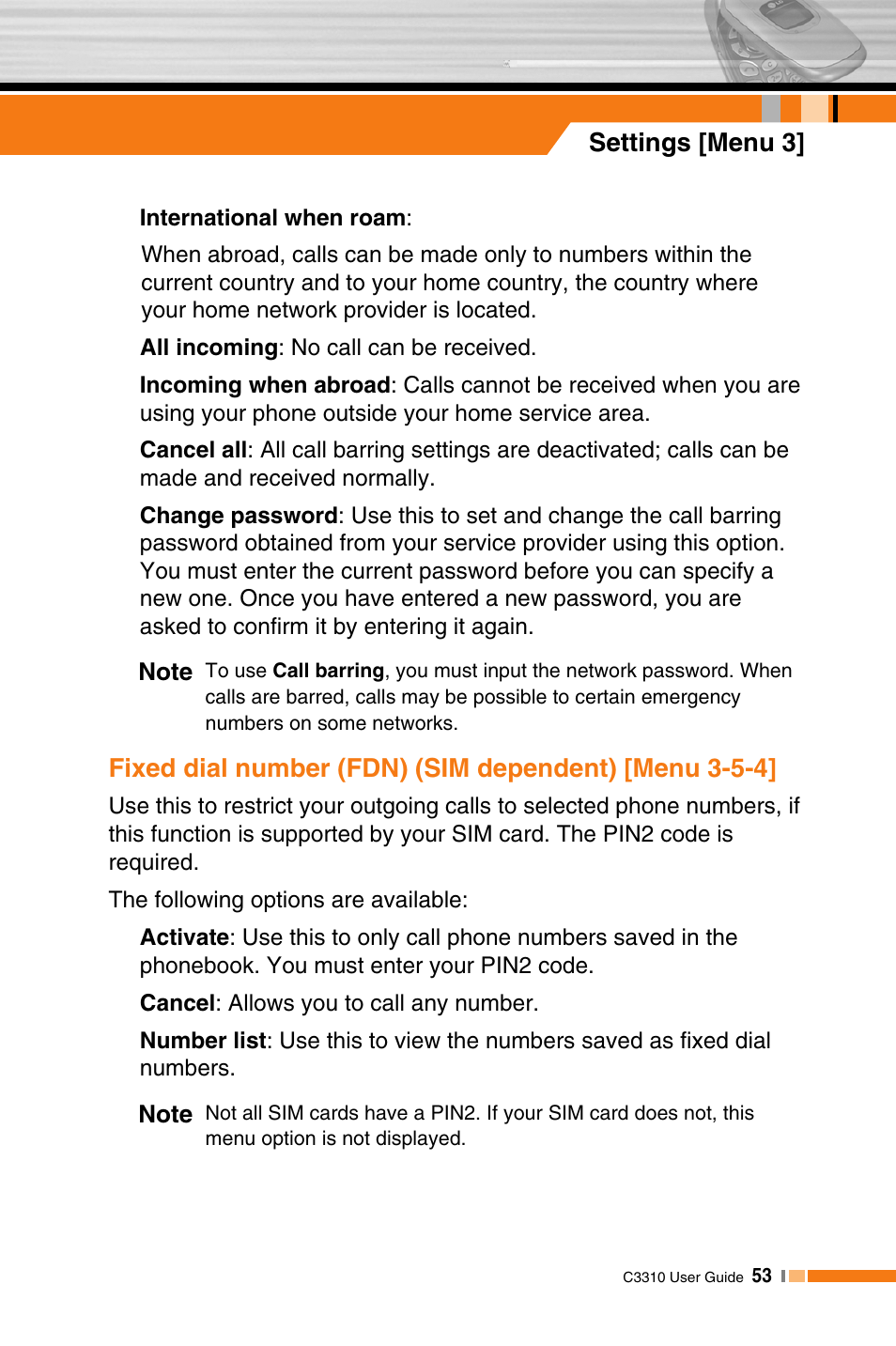 LG C3310 User Manual | Page 52 / 89