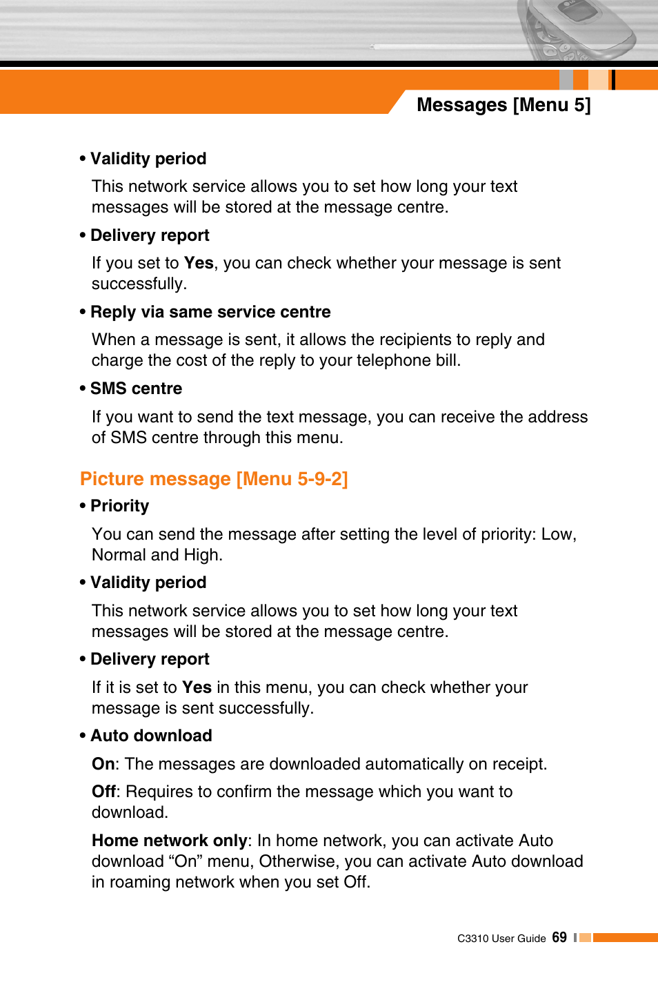 LG C3310 User Manual | Page 68 / 89