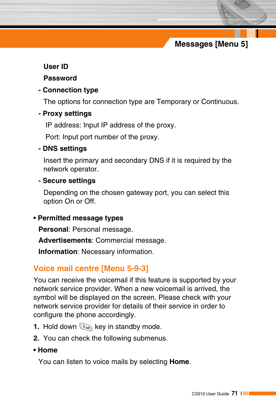 LG C3310 User Manual | Page 70 / 89