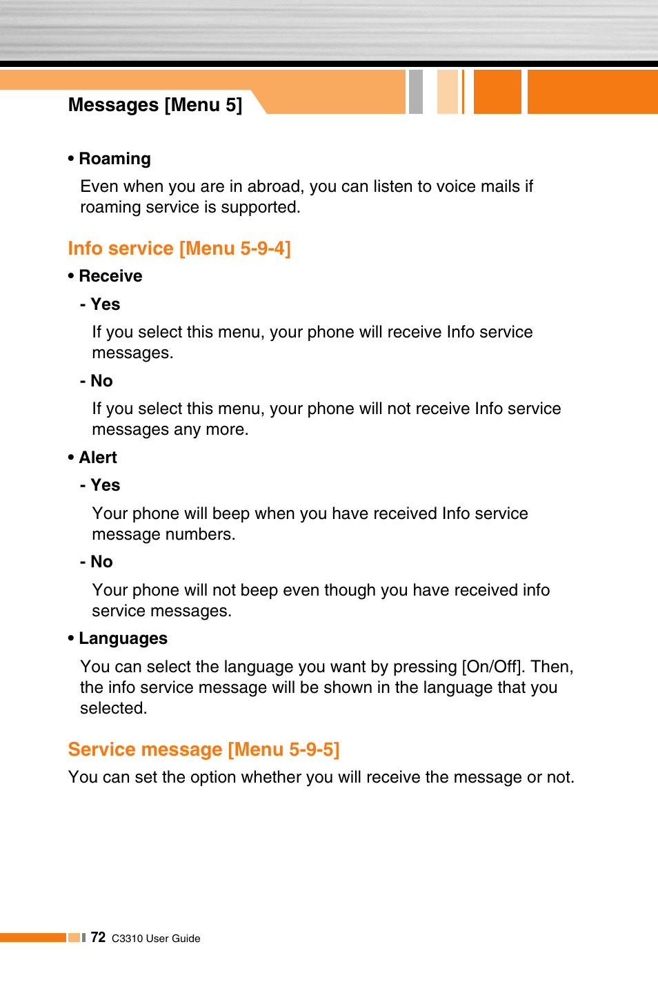 LG C3310 User Manual | Page 71 / 89