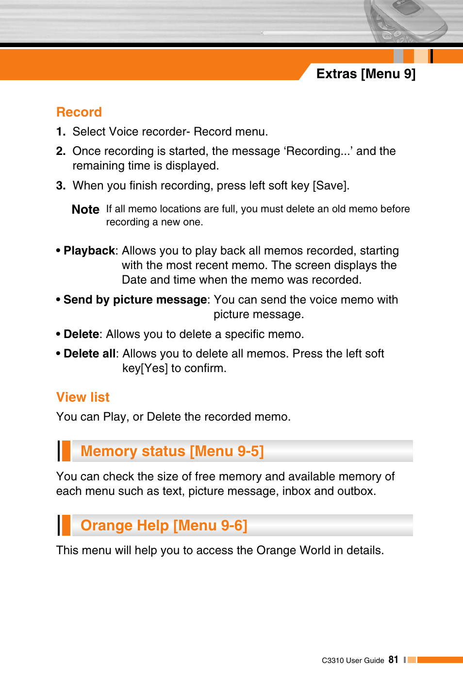 LG C3310 User Manual | Page 80 / 89