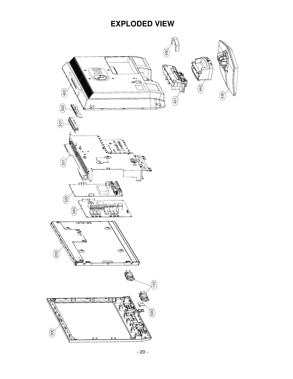 Exploded view | LG 20LS7D(C)-UB User Manual | Page 20 / 36