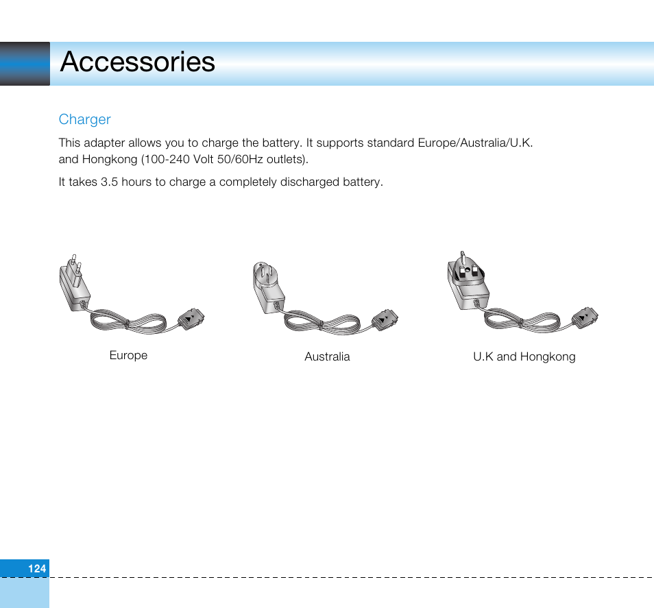 Accessories | LG U8360 User Manual | Page 126 / 140