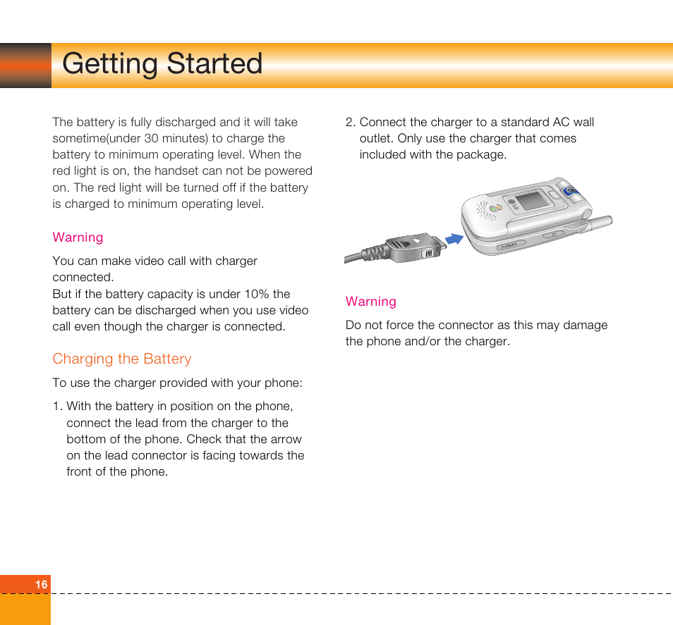 Getting started | LG U8360 User Manual | Page 18 / 140
