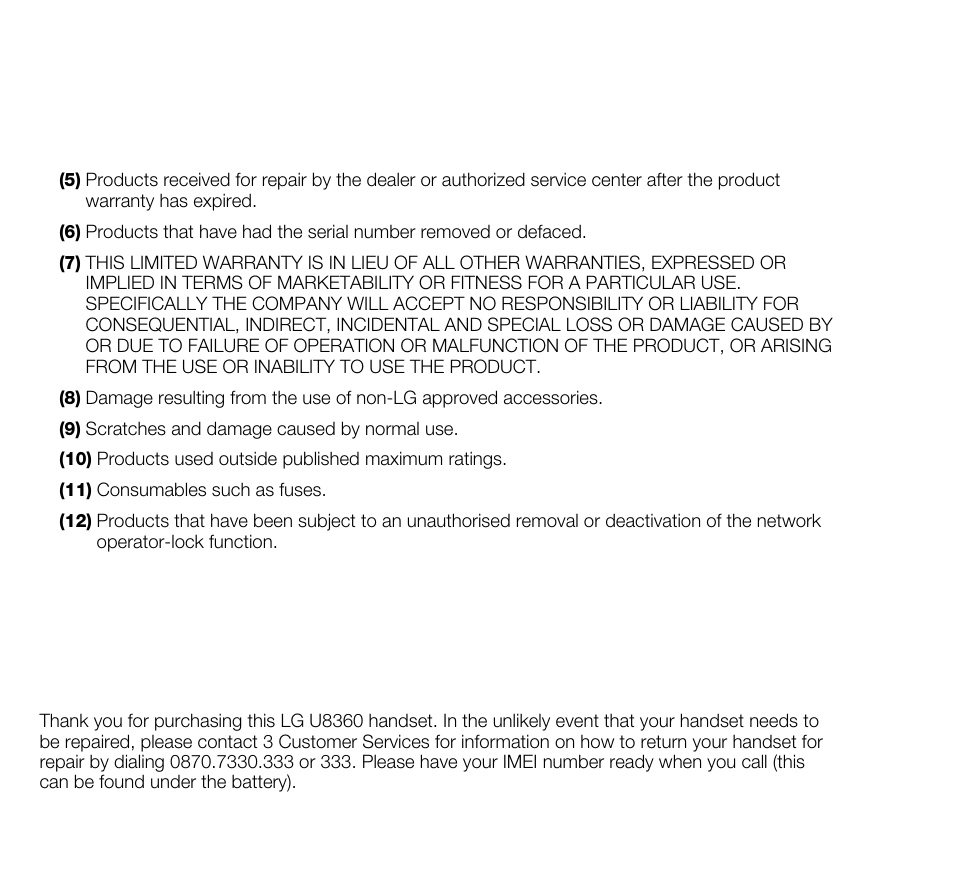 LG U8360 User Manual | Page 4 / 140