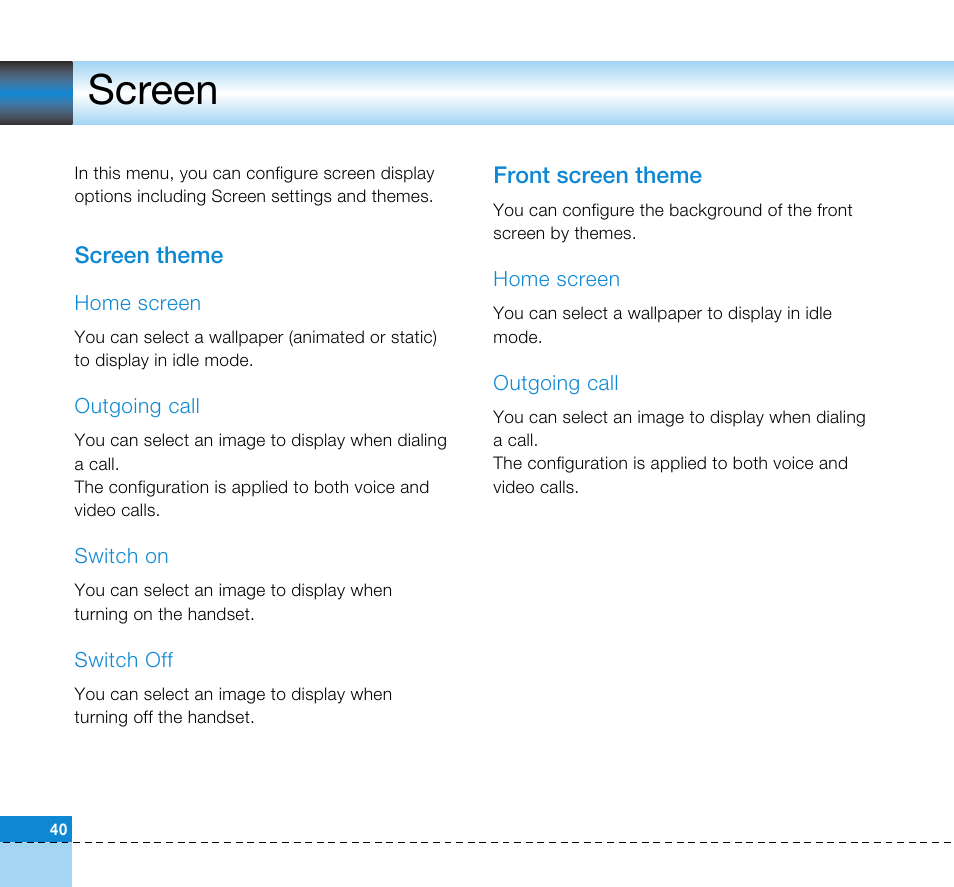 Screen | LG U8360 User Manual | Page 42 / 140