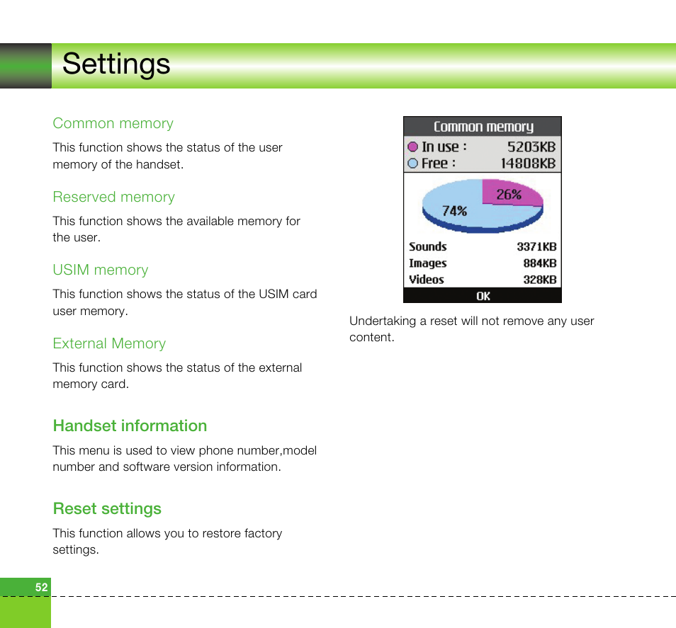 Settings | LG U8360 User Manual | Page 54 / 140