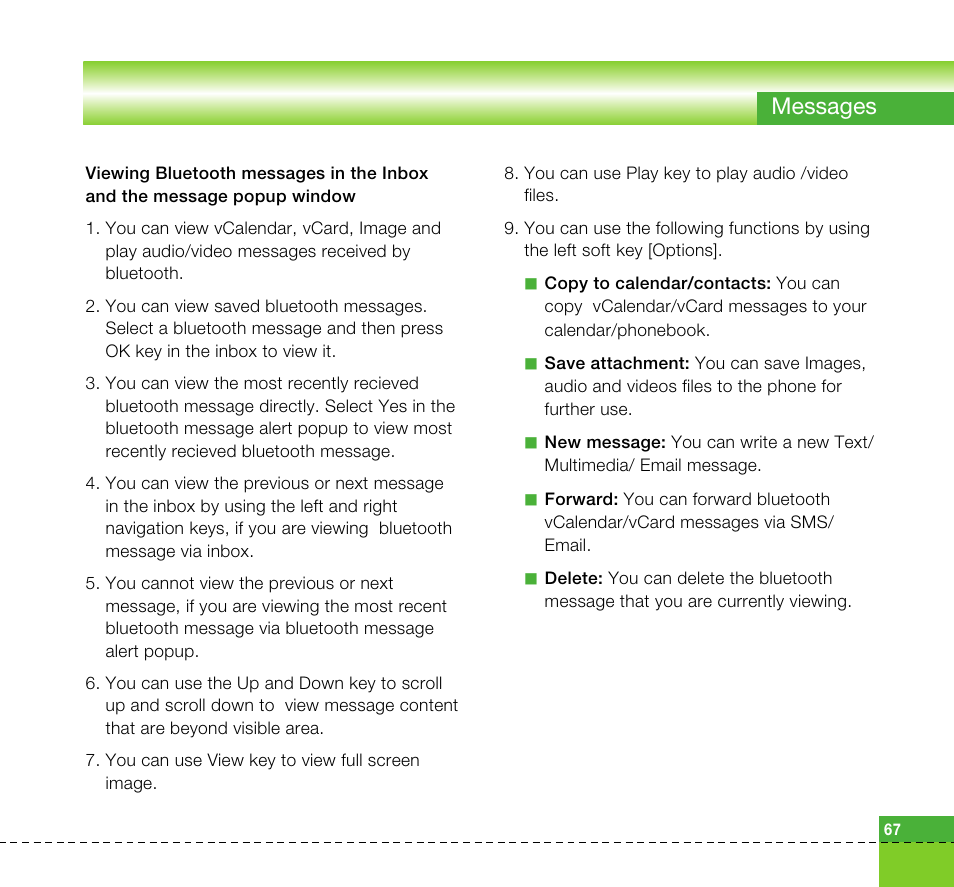 Messages | LG U8360 User Manual | Page 69 / 140