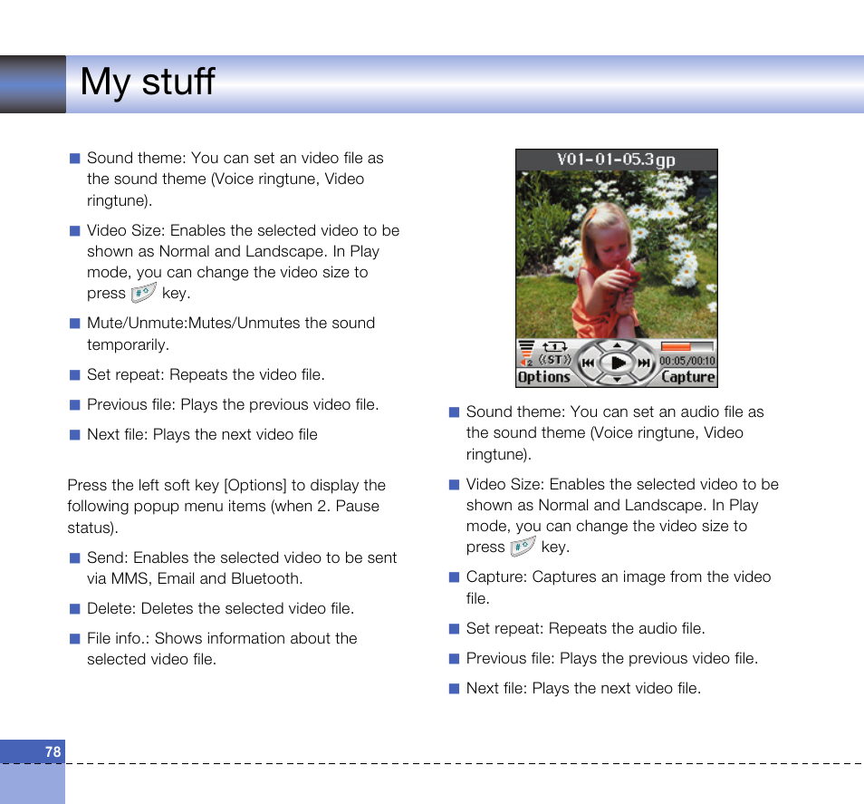 My stuff | LG U8360 User Manual | Page 80 / 140