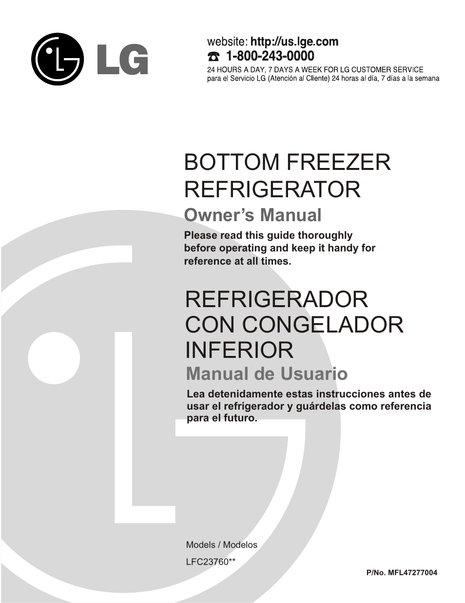 LG LFC23760 User Manual | 60 pages