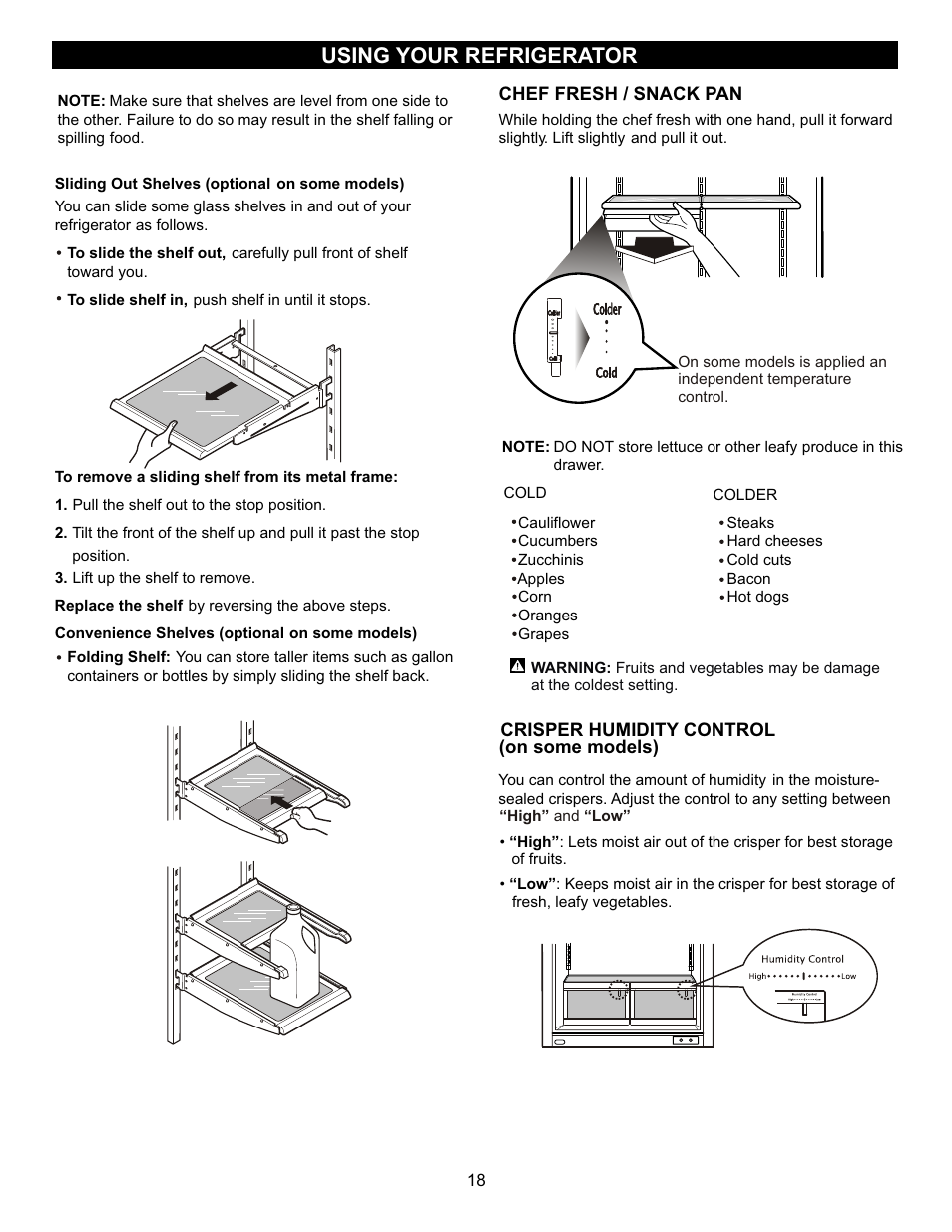 Using your refrigerator | LG LFC23760 User Manual | Page 18 / 60