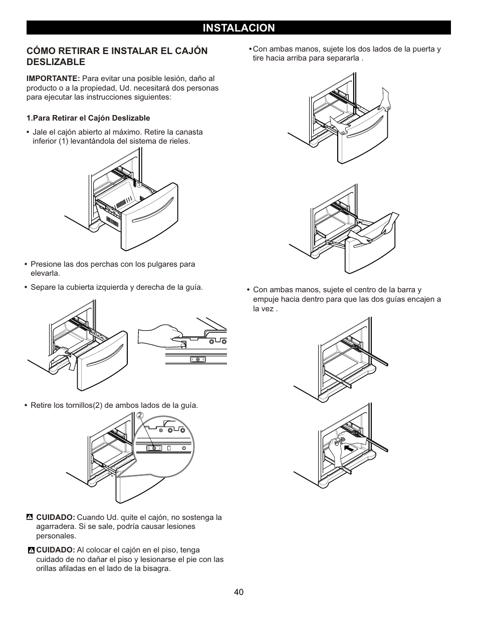 Instalacion | LG LFC23760 User Manual | Page 40 / 60