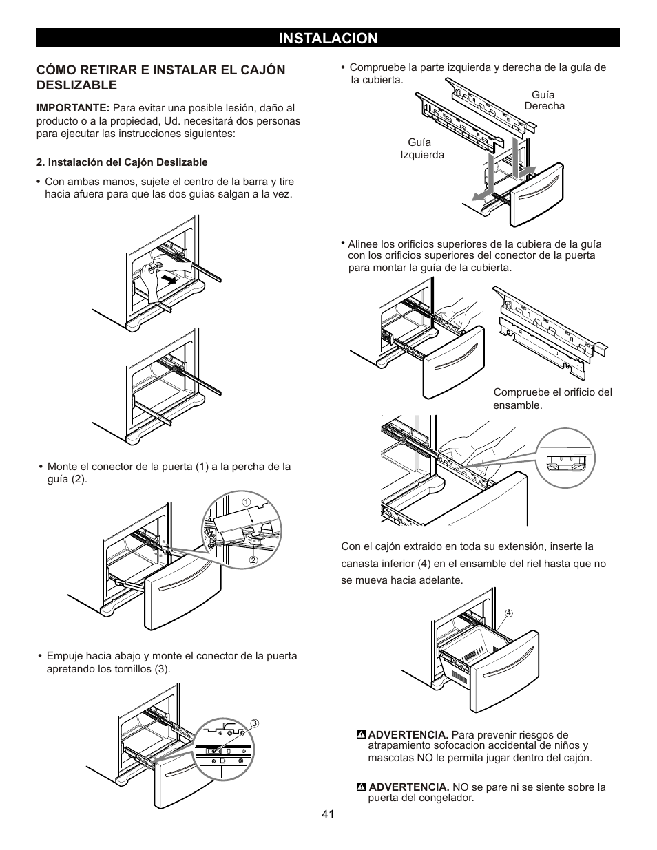 Instalacion | LG LFC23760 User Manual | Page 41 / 60