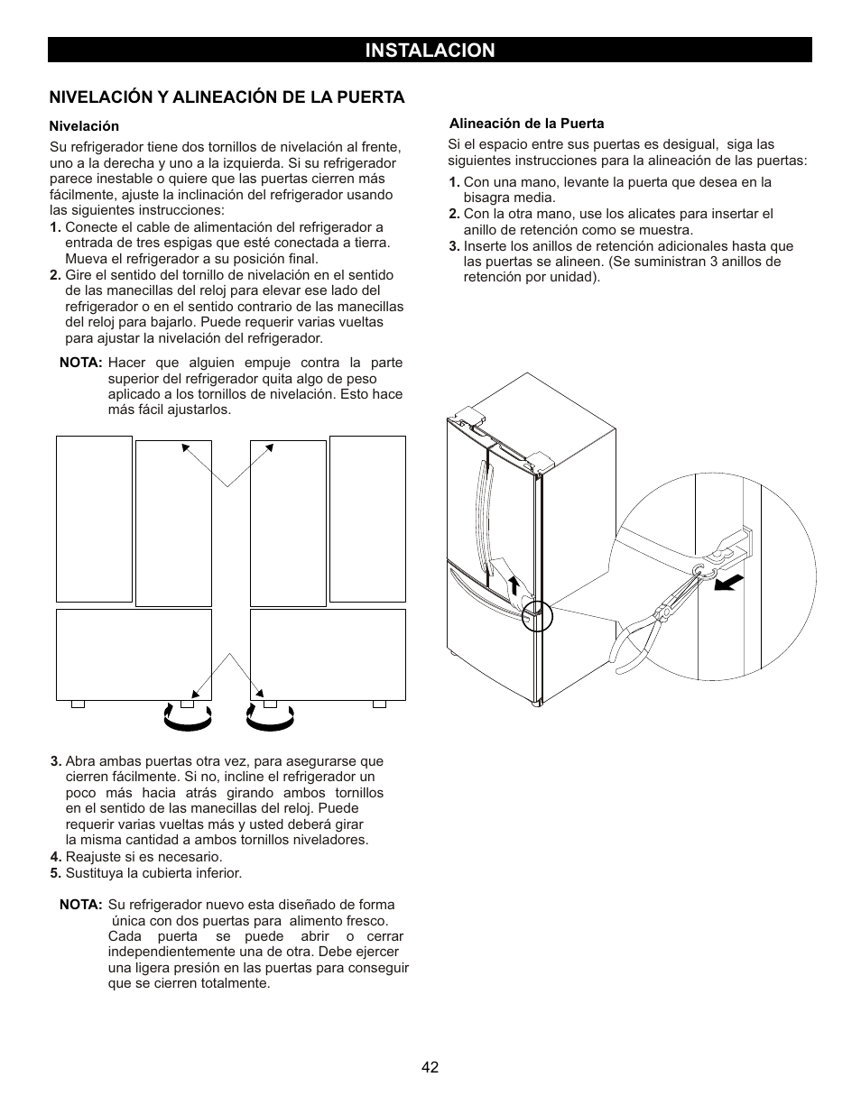 Instalacion | LG LFC23760 User Manual | Page 42 / 60