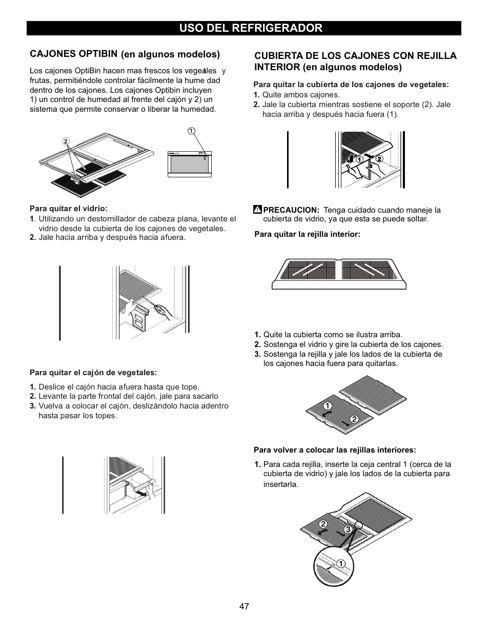 Uso del refrigerador | LG LFC23760 User Manual | Page 47 / 60