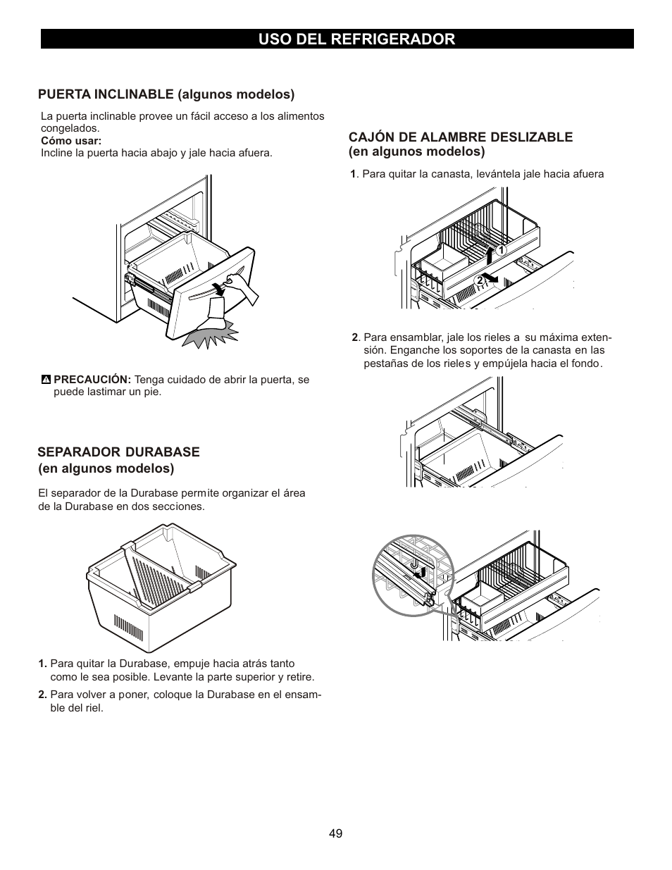 Uso del refrigerador | LG LFC23760 User Manual | Page 49 / 60