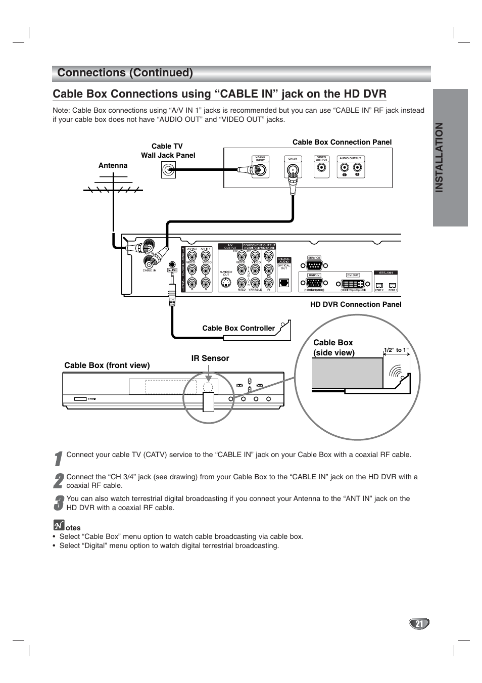 Inst alla tion | LG LST-3410A User Manual | Page 21 / 68