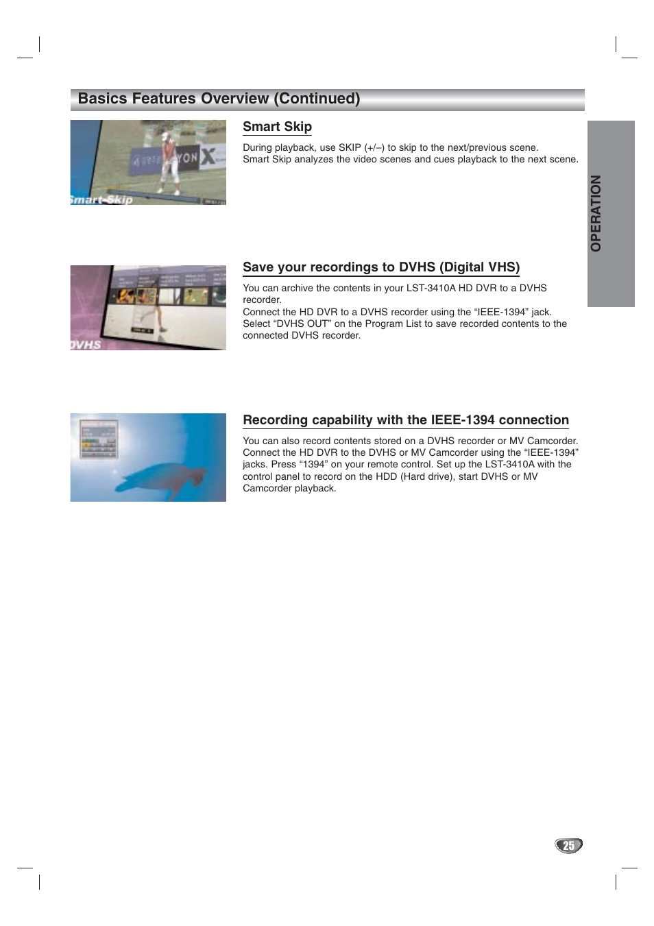 Basics features overview (continued) | LG LST-3410A User Manual | Page 25 / 68