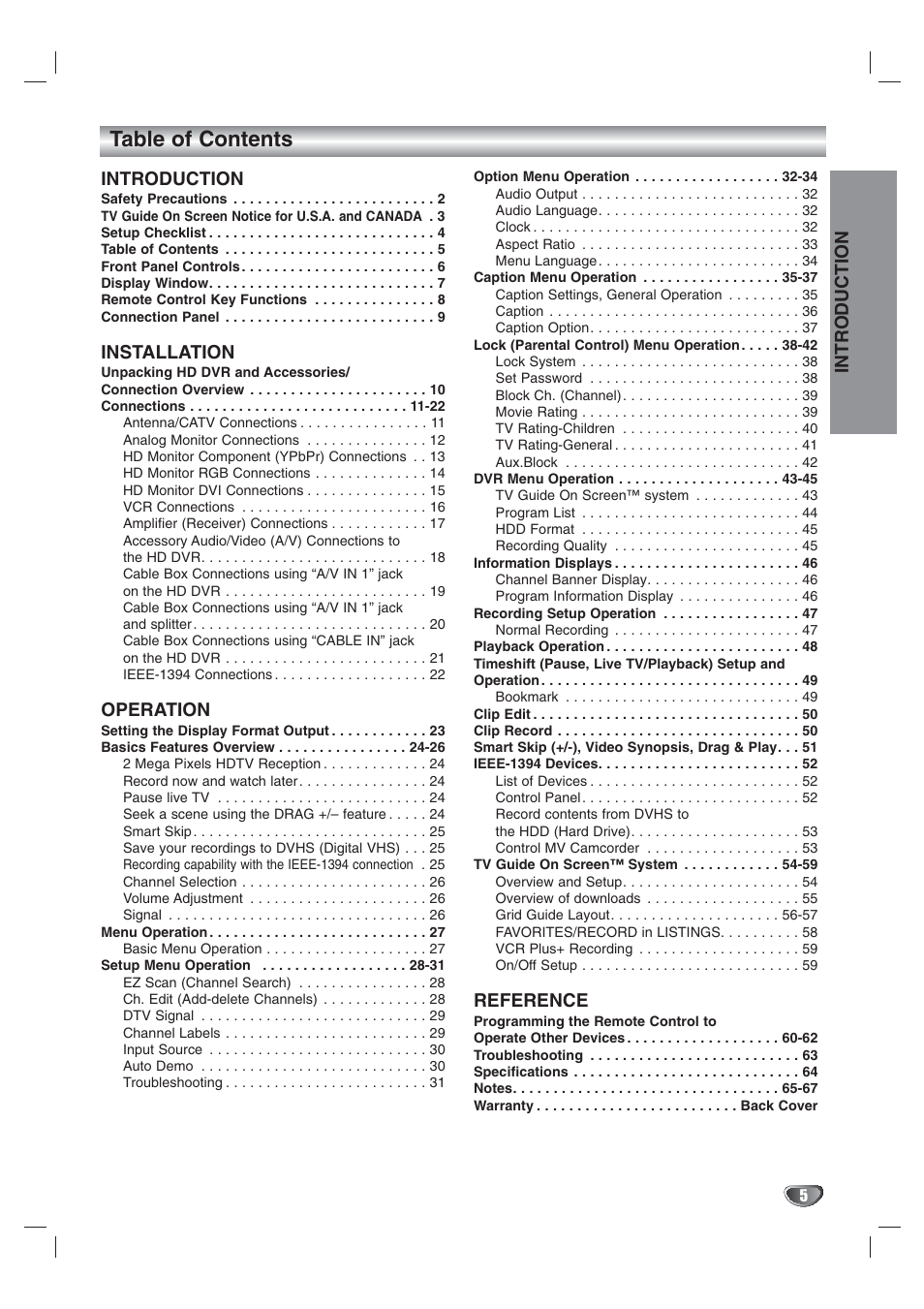 LG LST-3410A User Manual | Page 5 / 68