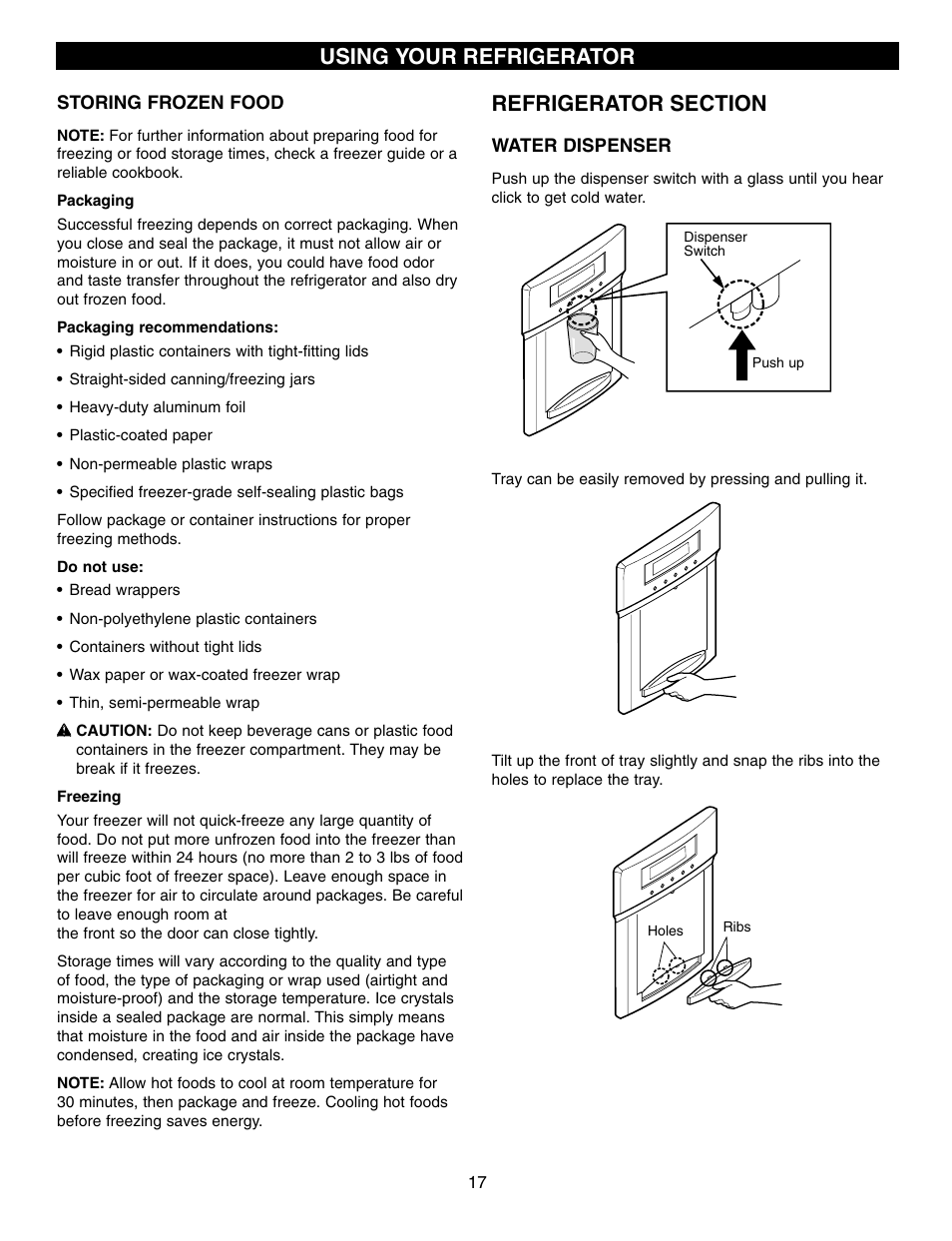 Using your refrigerator | LG LRFD21855 User Manual | Page 17 / 36