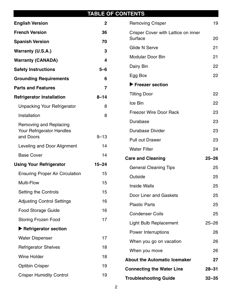 LG LRFD21855 User Manual | Page 2 / 36