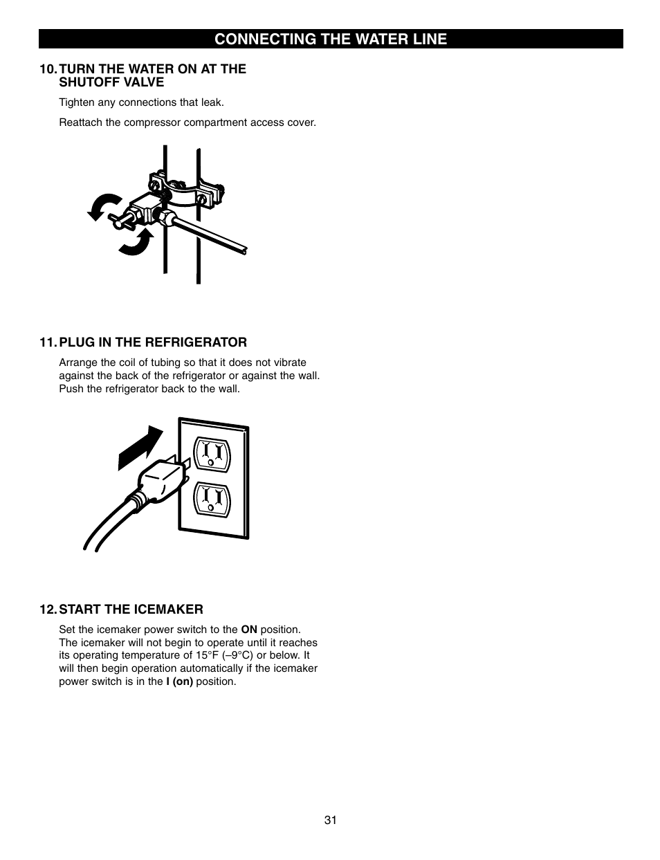 Connecting the water line | LG LRFD21855 User Manual | Page 31 / 36