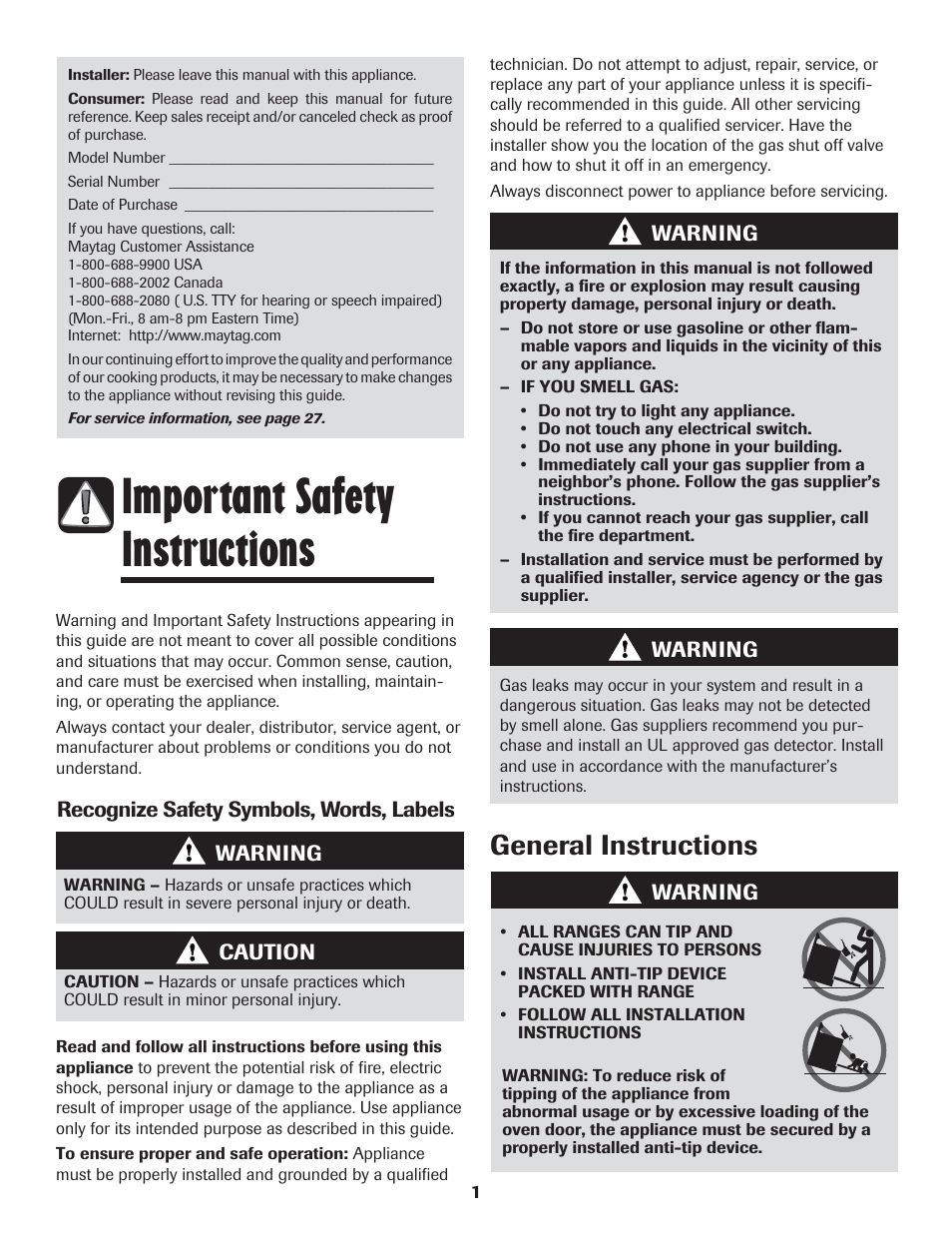 Important safety instructions, General instructions | LG 800 User Manual | Page 2 / 84