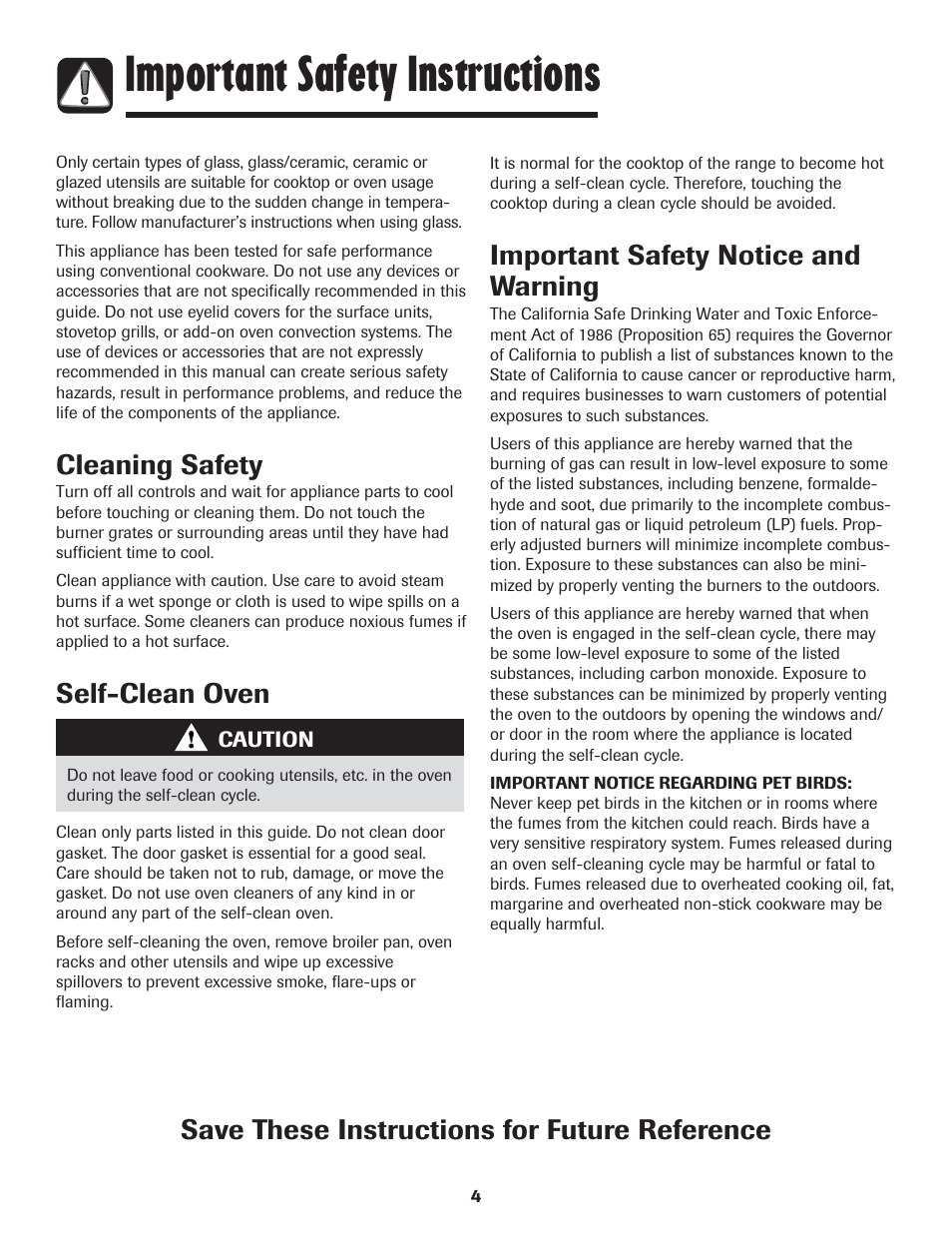 Important safety instructions, Cleaning safety, Important safety notice and warning | LG 800 User Manual | Page 5 / 84