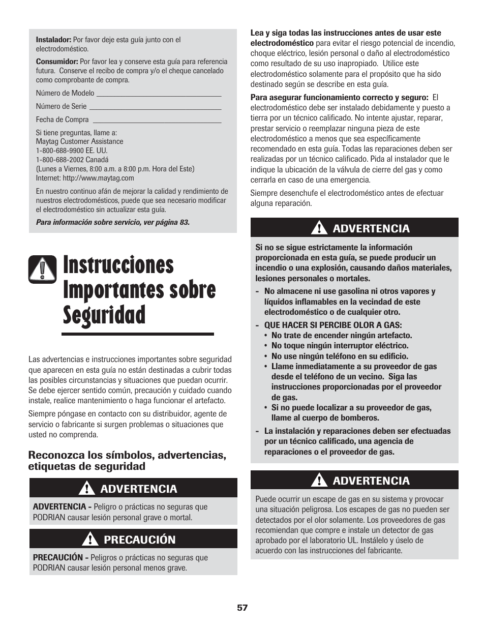 Instrucciones importantes sobre seguridad | LG 800 User Manual | Page 58 / 84