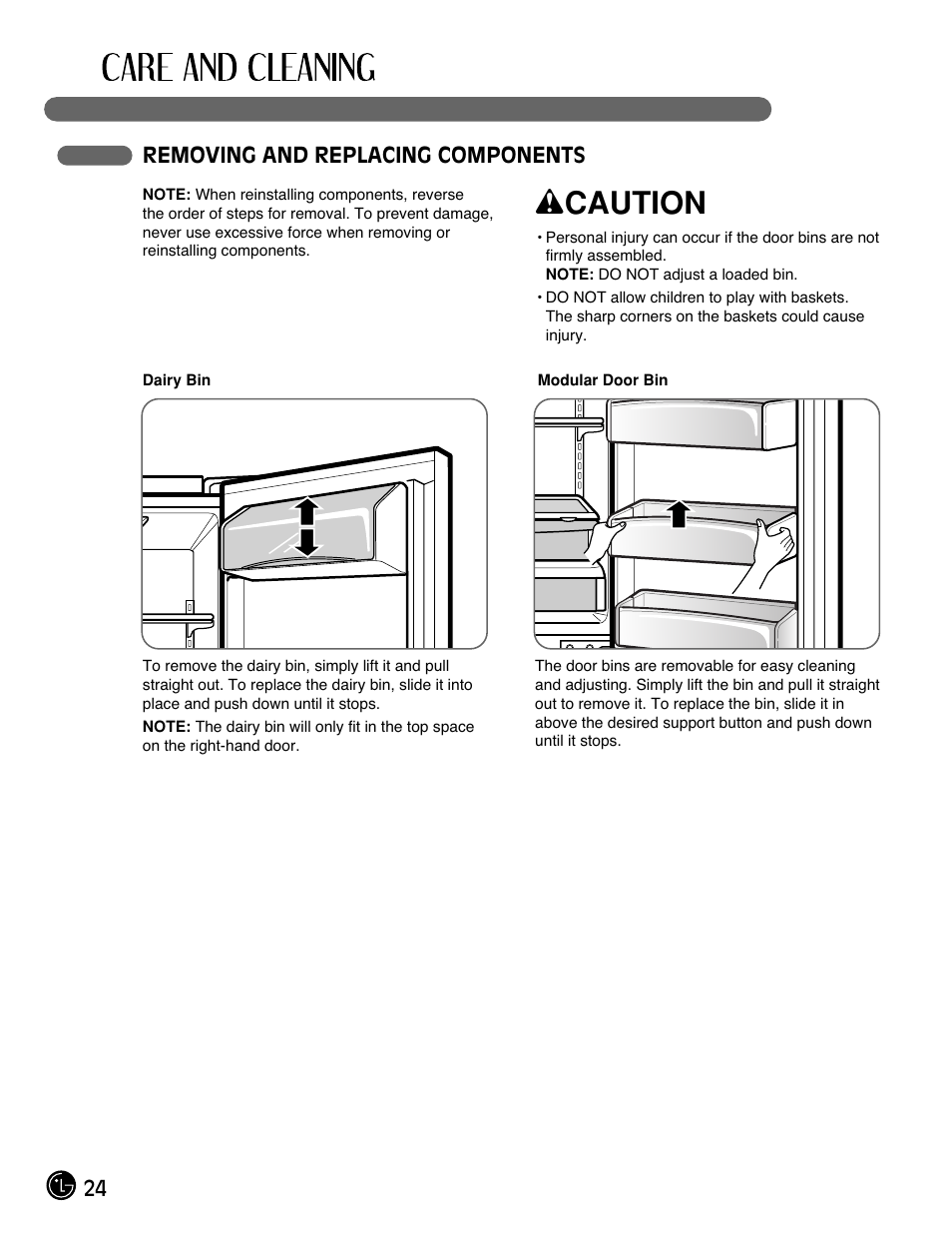 Wcaution | LG LFC21770 User Manual | Page 24 / 108