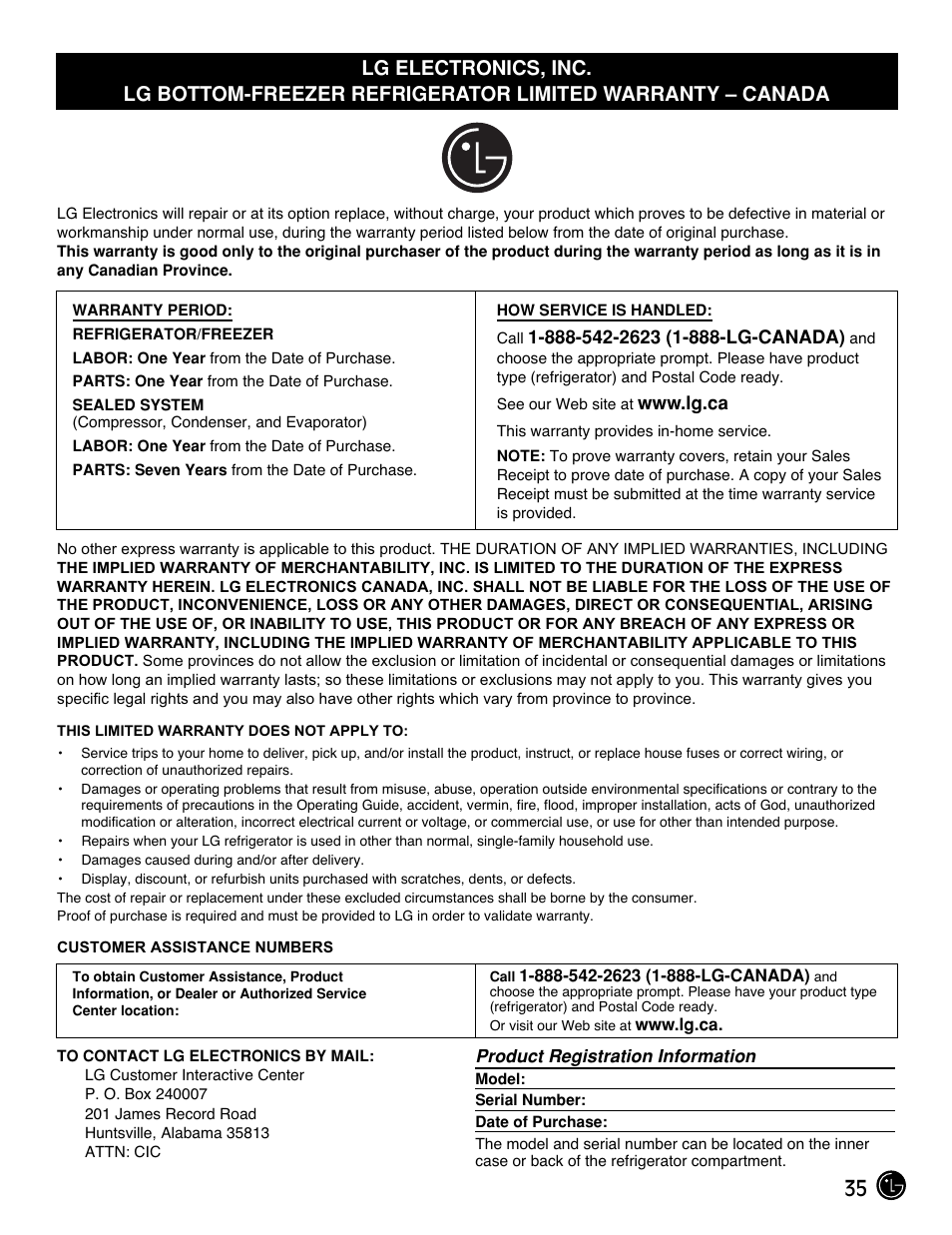 LG LFC21770 User Manual | Page 35 / 108