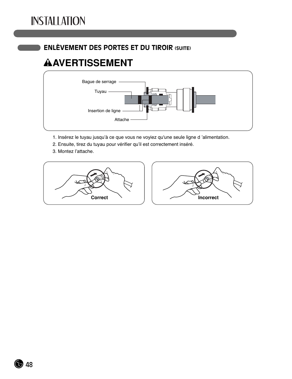 Wavertissement | LG LFC21770 User Manual | Page 48 / 108