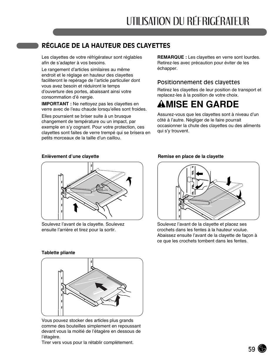 Wmise en garde | LG LFC21770 User Manual | Page 59 / 108