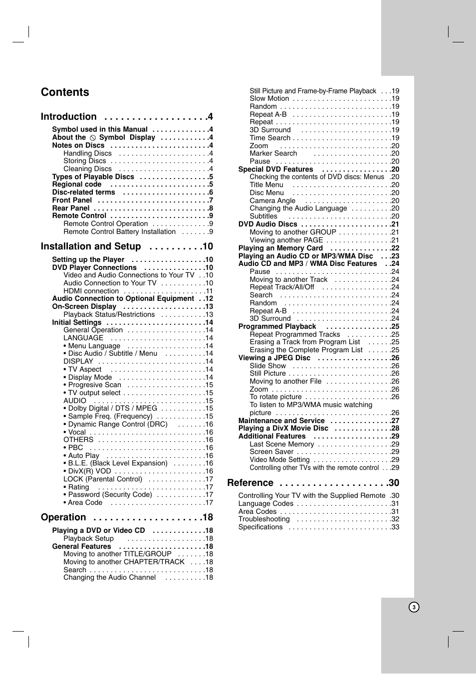 LG LDA-511 User Manual | Page 3 / 34