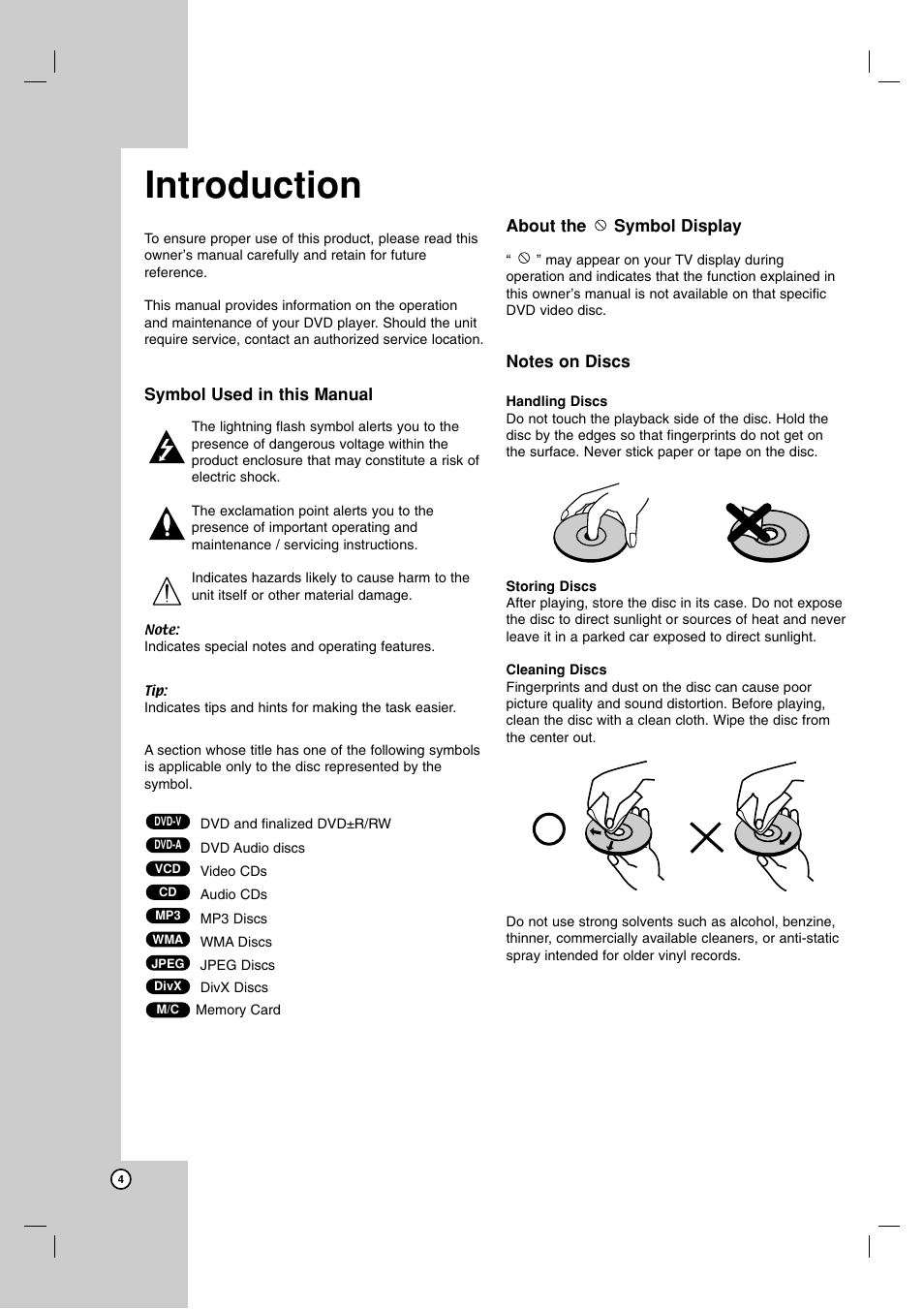 Introduction | LG LDA-511 User Manual | Page 4 / 34