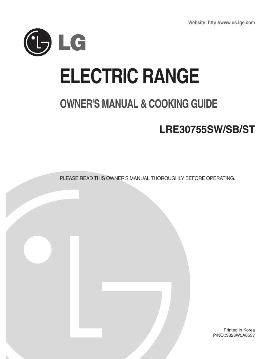 LG LRE30755SW User Manual | 72 pages