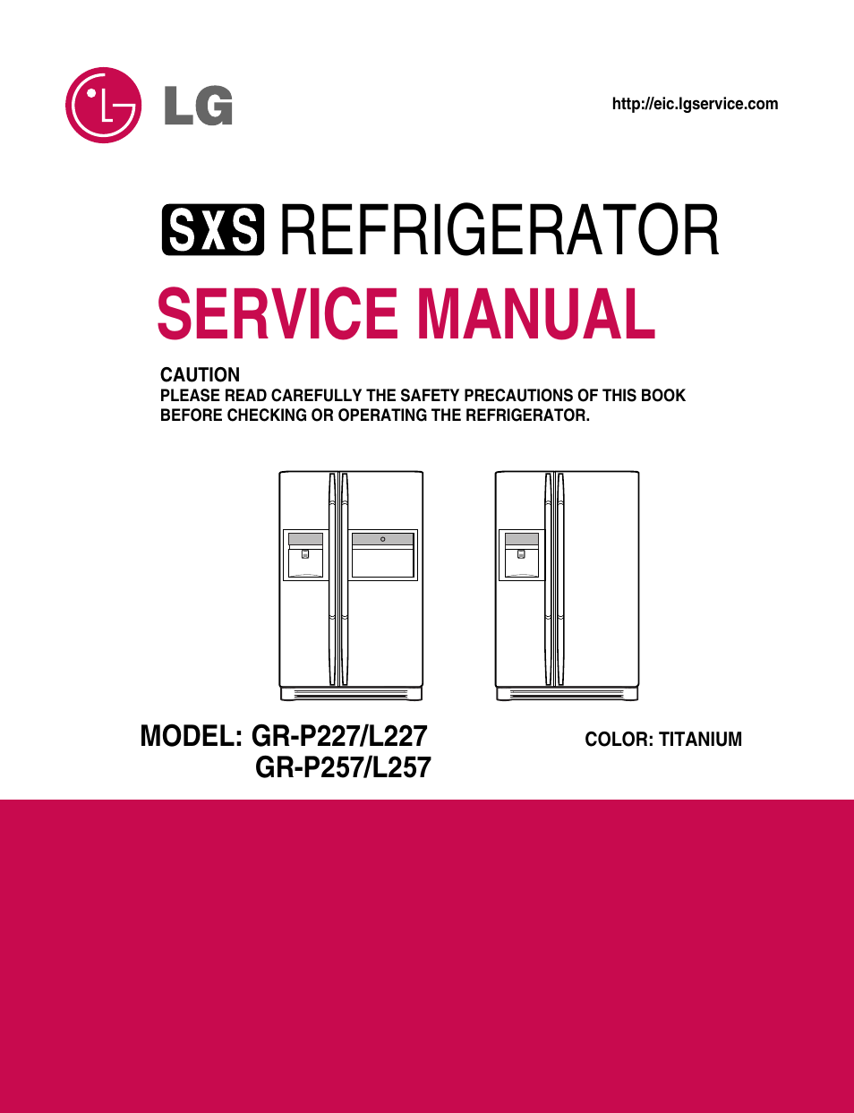 LG SXS GR-P257/L257 User Manual | 99 pages