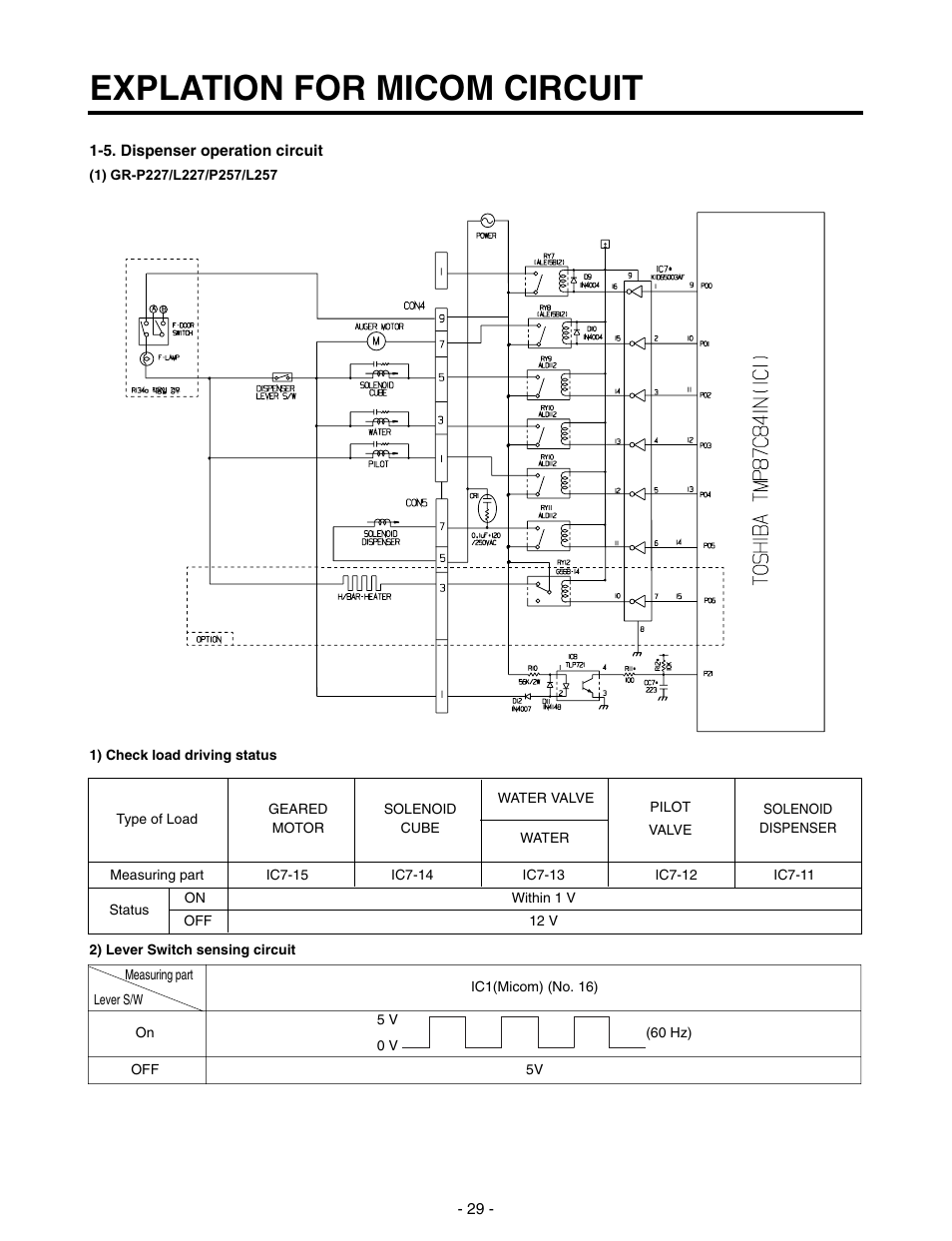 Explation for micom circuit | LG SXS GR-P257/L257 User Manual | Page 31 / 99